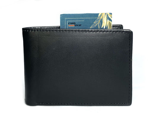 Premium Black Leather Wallet for Men – Slim, Stylish, and Durable | Cardswap