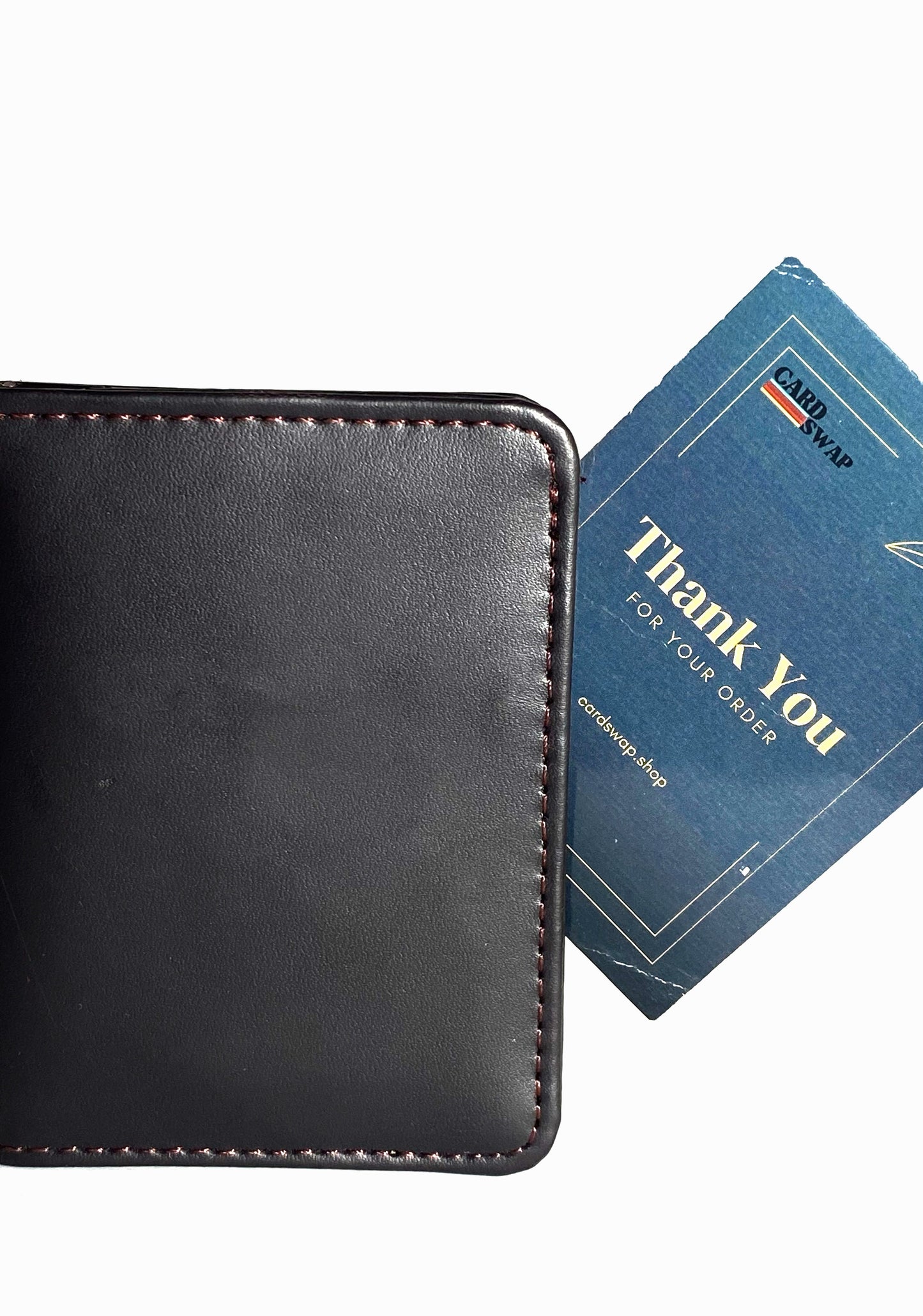 Classic Brown Leather Wallet with Hand-Stitched Detail | Cardswap Genuine Leather