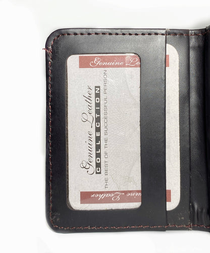 Classic Brown Leather Wallet with Hand-Stitched Detail | Cardswap Genuine Leather