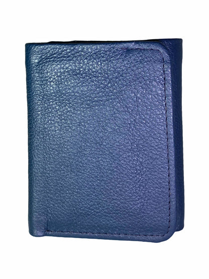 Navy Blue Genuine Leather Wallet – Compact, Durable, and Stylish